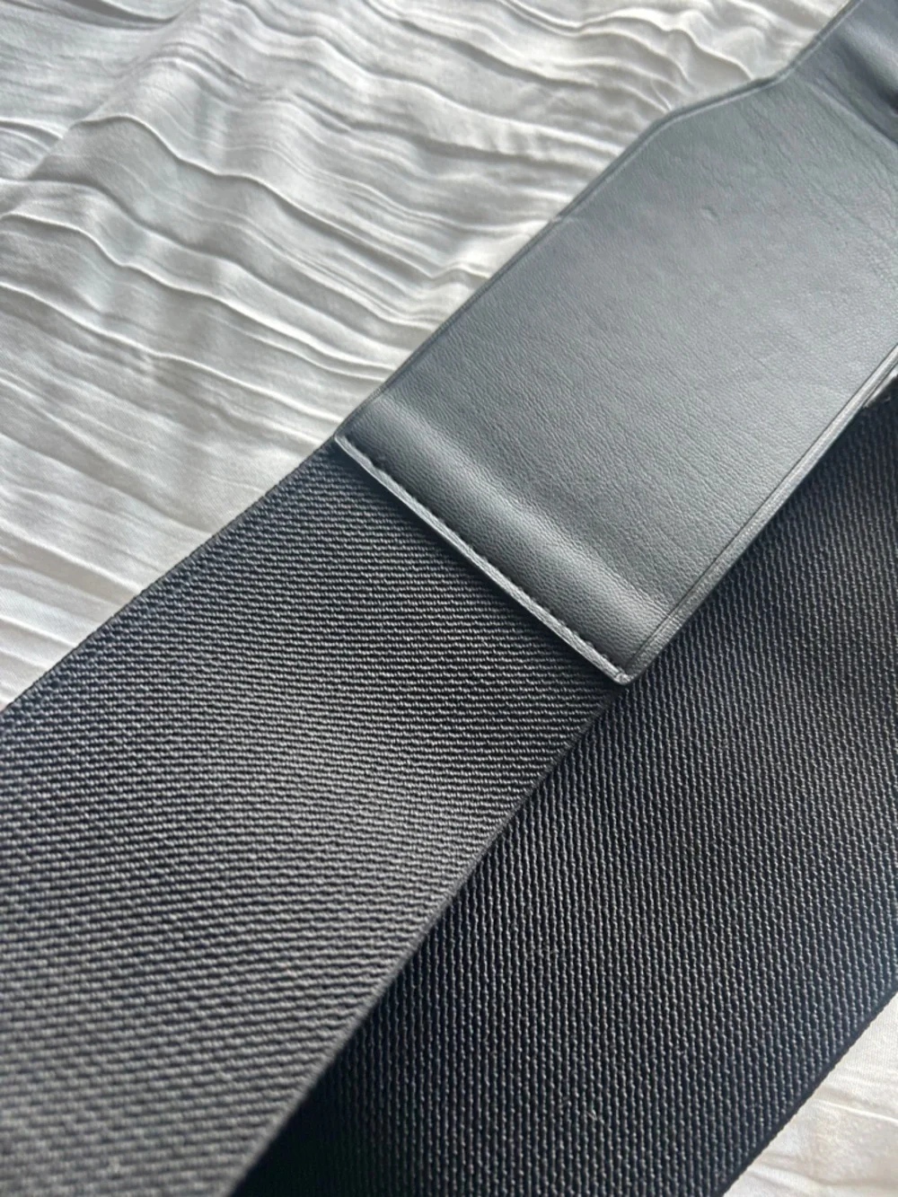 Nine West elastic M L Black Wide Women's Belt with Square Buckle - Picture 10 of 10